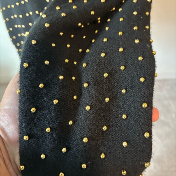 Womens Vintage 80s Gold Beaded Sweater - holiday Glam | Size Medium - Picture 5 of 7